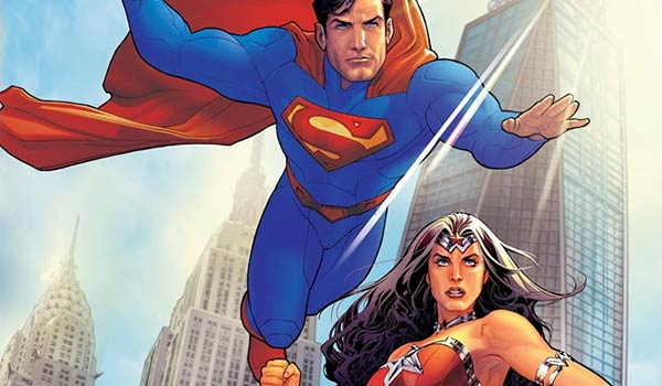 Плакат Супермена и Чудо-женщины в Нью-Йорке